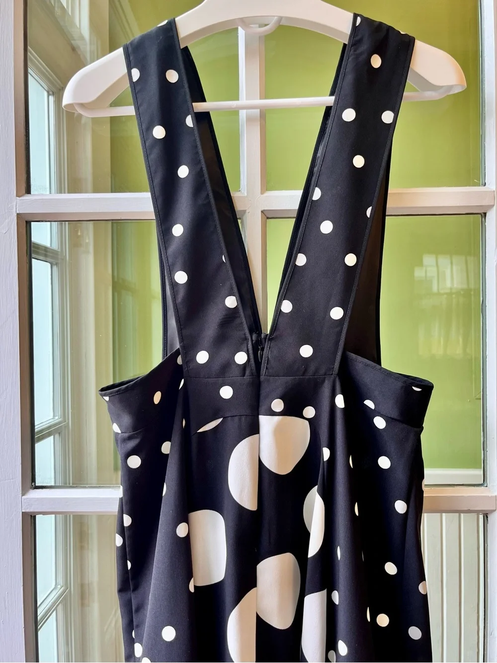Topshop UK Black & White Polka Dot High-Low Dress, Backless Strappy top,  Ruffle - Picture 6 of 13